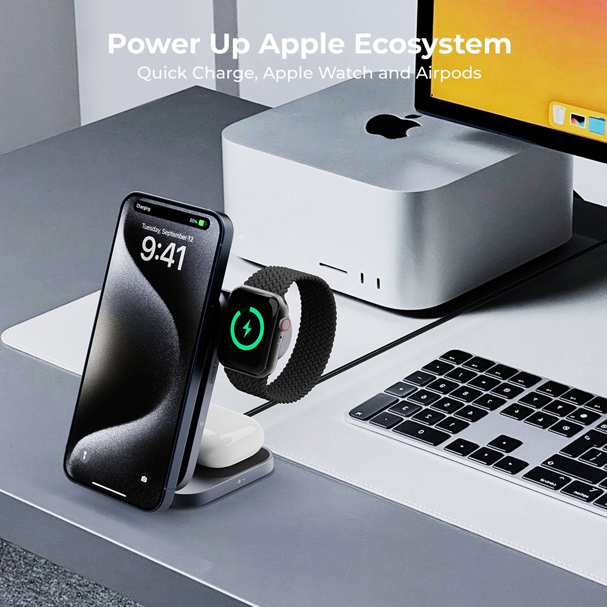 LC-MC312 MagFusion Z Qi2 MFW 3-in-1 15W Foldable Magnetic Fast Wireless Charging Station