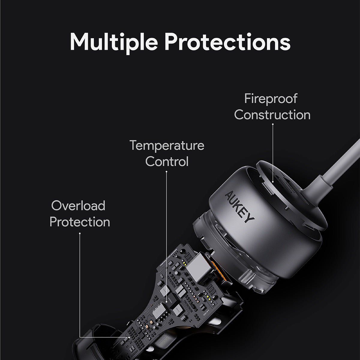 CC-P2 75W PPS Fast Charging Car Charger With Built In USB C Cable and USB A