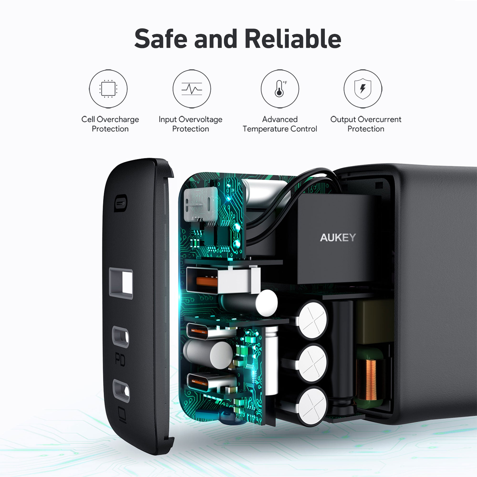 Aukey PA-B6S Omnia 90W 3-Port GaN USB C Power Delivery Charger